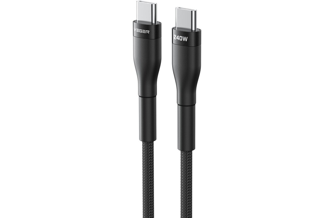 Veger CC03 USB-C naar USB-C kabel 1.5m Braided Aluminium 240 Watt