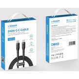 Veger CC03 USB-C naar USB-C kabel 1.5m Braided Aluminium 240 Watt