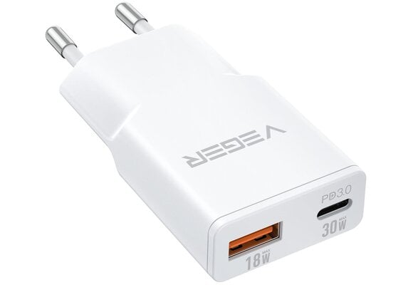 Veger USB-A naar USB-C QC PD 30W 30W1A1C telefoonoplader