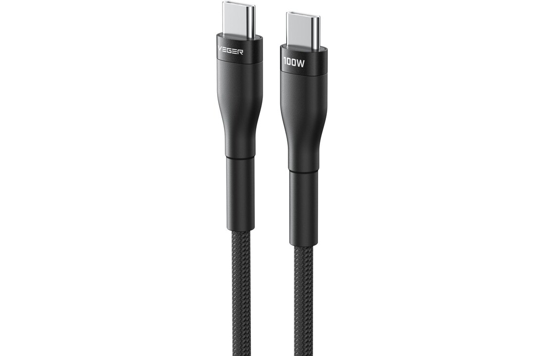 Veger CC05 USB-C naar USB-C kabel 1.5m Braided Aluminium 100Watt