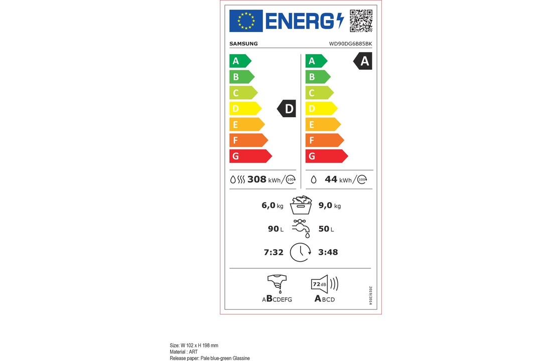 Samsung WD90DG6B85BKU3 AI Wash - Wasmachine