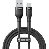 Veger AC04 USB-A naar USB-C kabel 1.2m Braided Aluminium 66 Watt