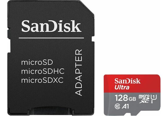 SanDisk Ultra microSDXC 128GB + SD-adapter - Geheugenkaart
