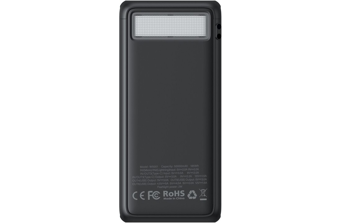 Veger Tank Lite W5001 50.000 mAh Zwart - Powerbank