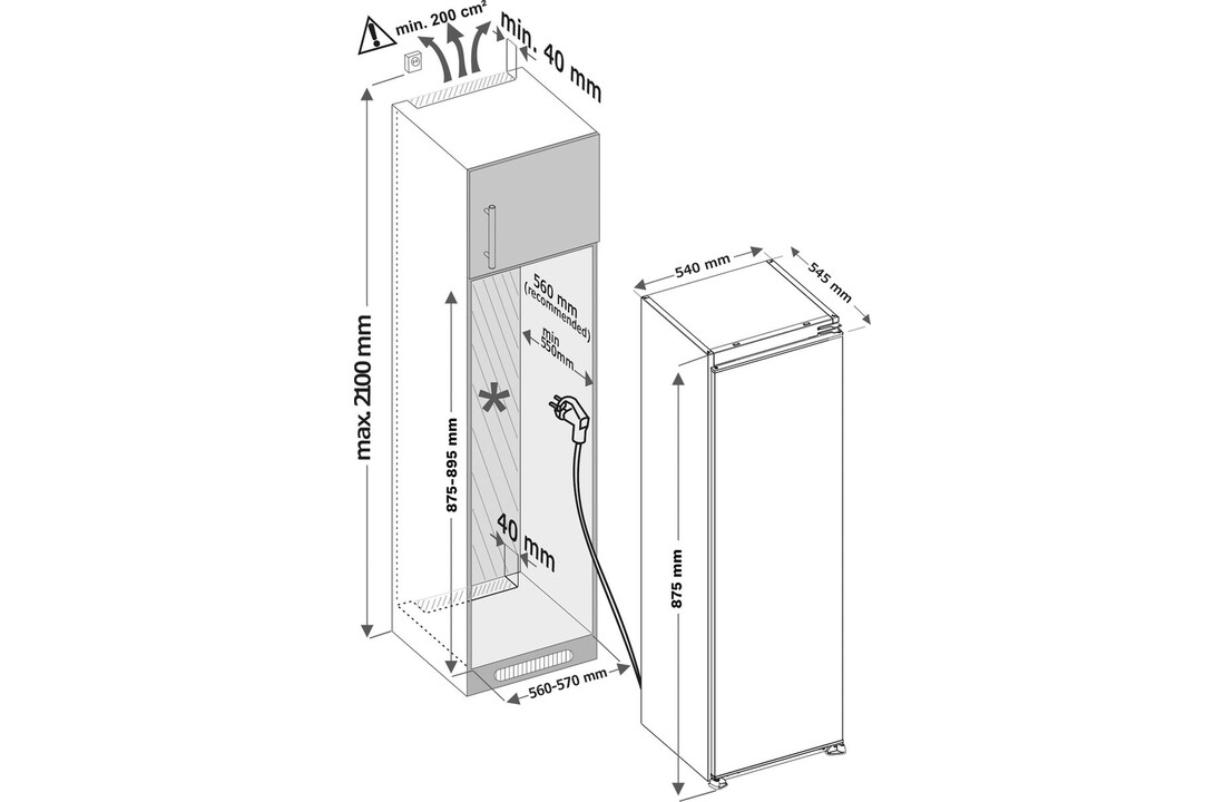 Inventum IKK0882S - Inbouw koelkast