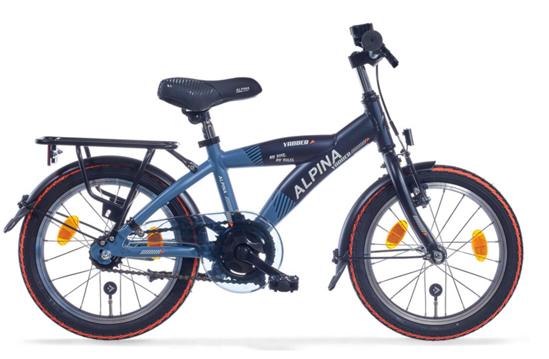 Alpina Yabber jongensfiets 16 inch Stone Blue Matt - Navy Blue Matt