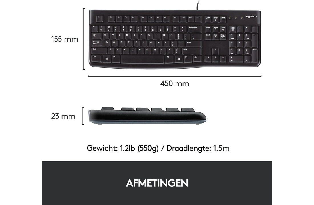 Logitech K120B Toetsenbord - Toetsenbord