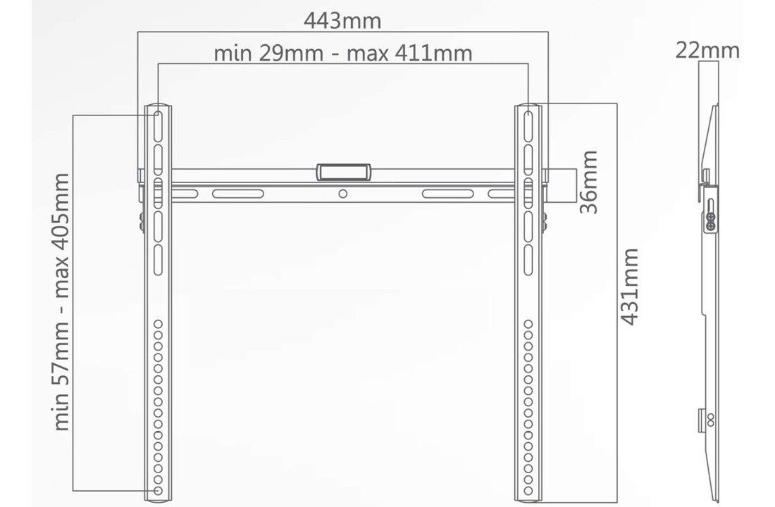 Superior Electronics SUPSTV002 32-55 Fixed Ultra Flat - TV muurbeugel