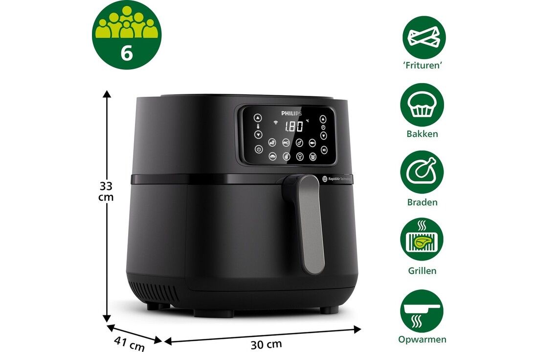 Philips Airfryer XXL Connected HD9285/93 + bakvorm - Hetelucht friteuse