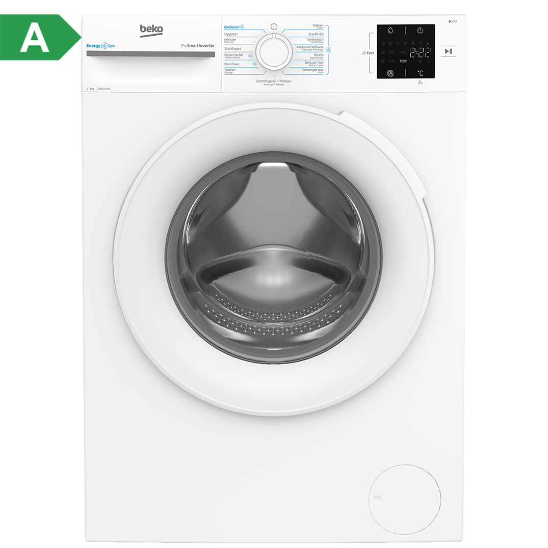 Beko BM3WFU37412CW EnergySpin - Wasmachine.