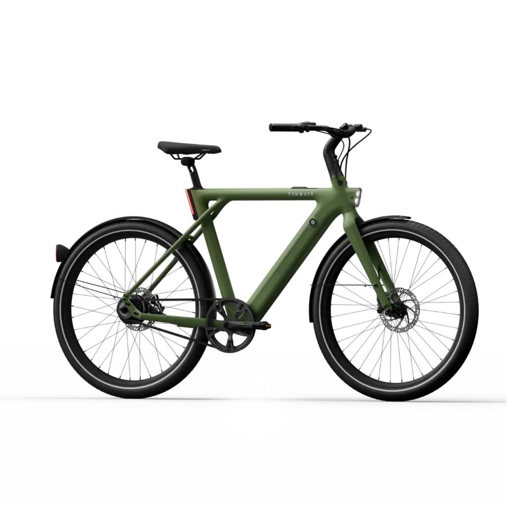 Tenways CGO009 Classic E-bike - 374 Wh Heren - Olive Green
