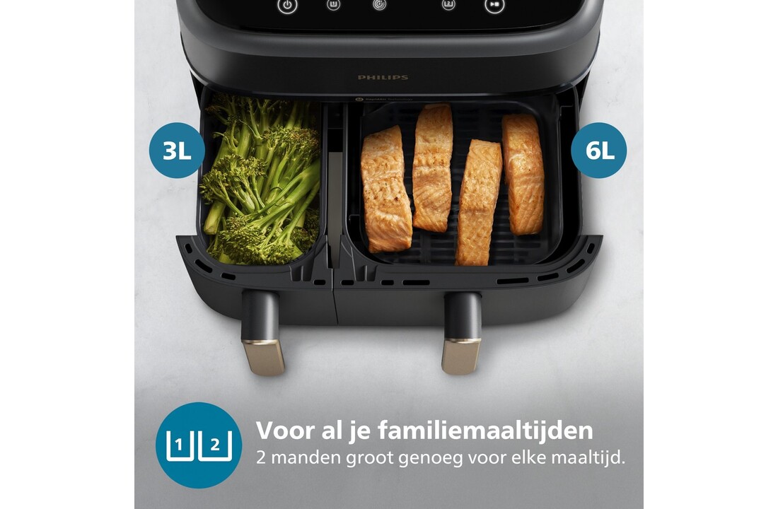 Philips 3000 Series Dual Basket NA351/00 - Hetelucht friteuse