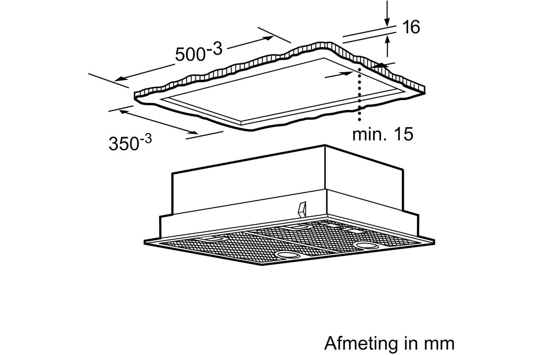 Bosch DHL555BL Serie 4 - Inbouw afzuigkap
