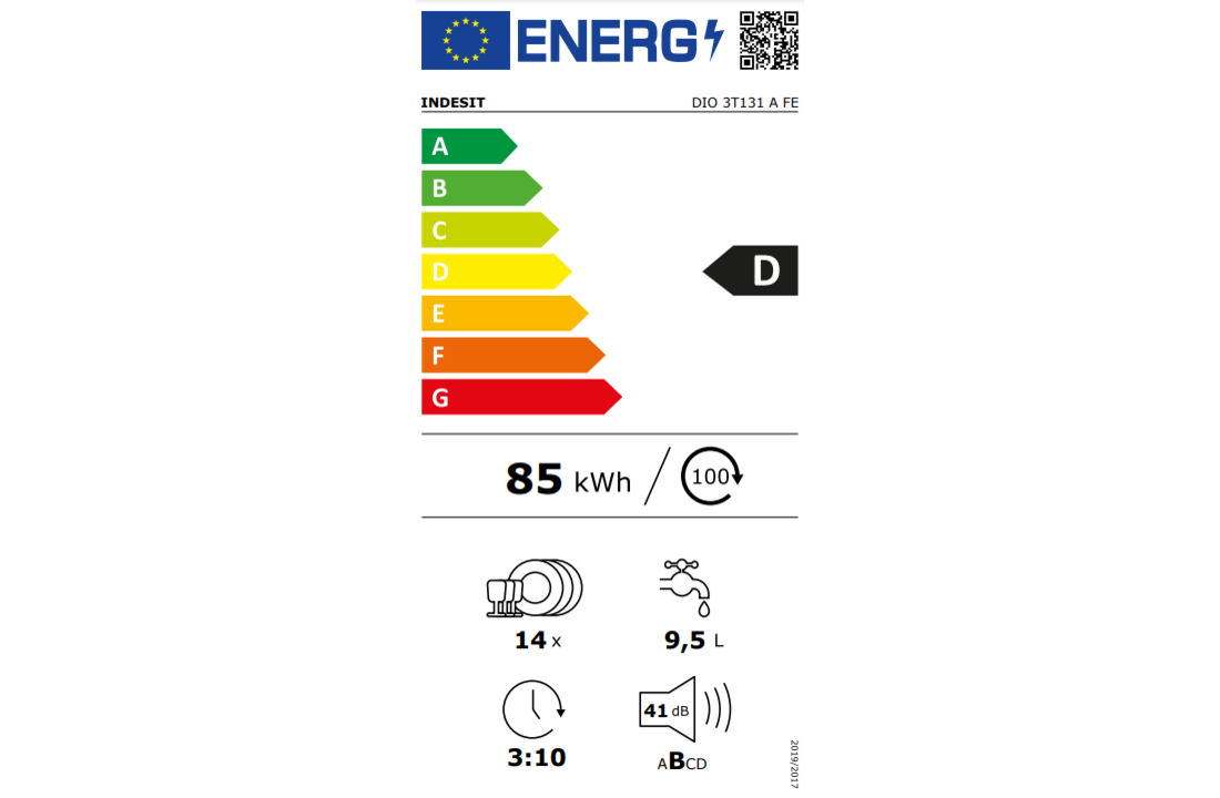 Indesit DIO 3T131 A FE - Inbouw vaatwasser