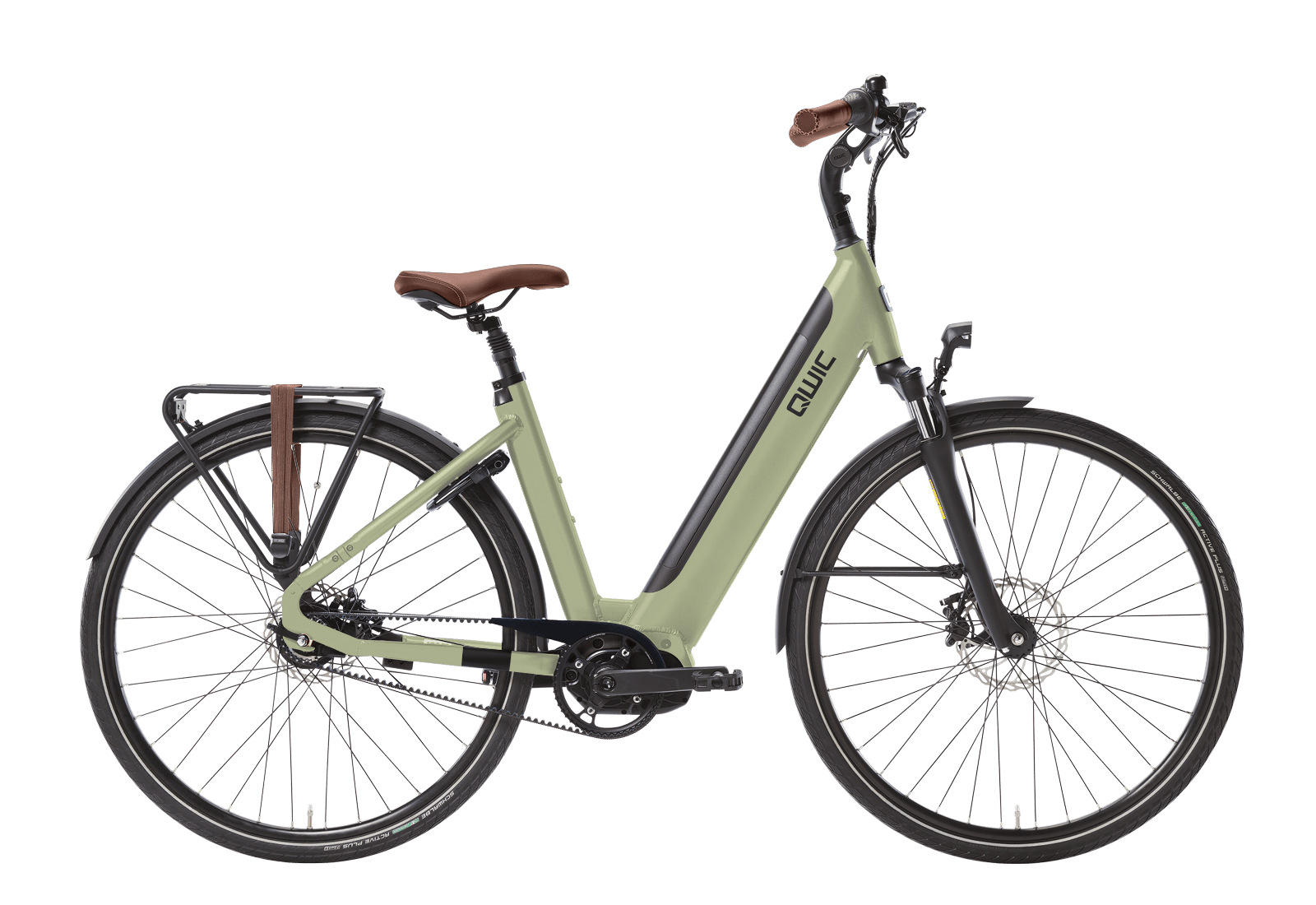 Qwic Inter Tour 400Wh Dames - Kaki Green