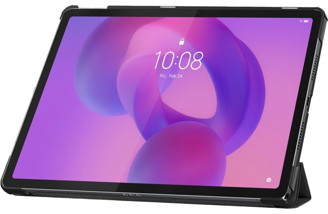 Just in Case Lenovo Idea Tab TriFold Smart Book Case Zwart - Tablethoes