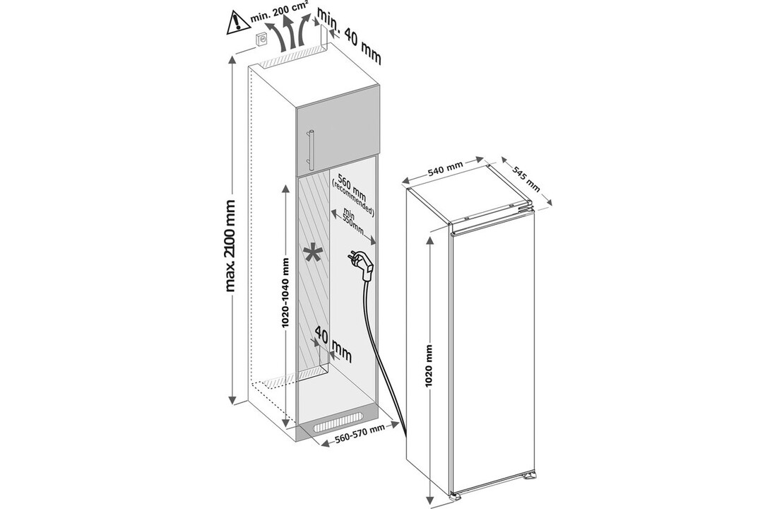 Inventum IKK1022S - Inbouw koelkast