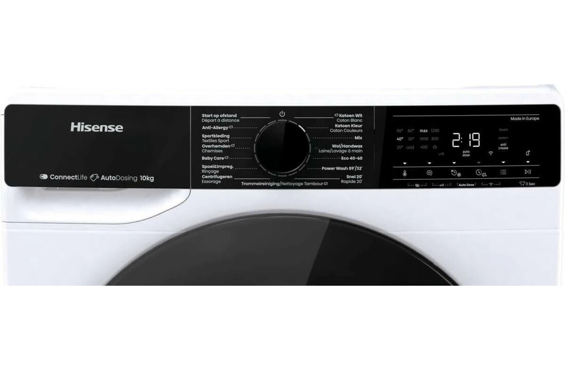 Hisense WF5V144BW/BLX - Wasmachine