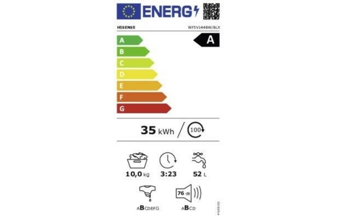 Hisense WF5V144BW/BLX - Wasmachine