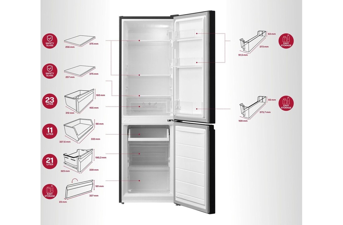Inventum KV1500B - Koel-vriescombinatie