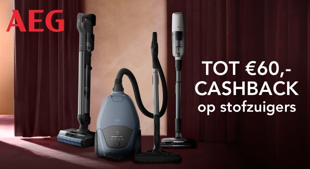 AEG actie: Tot €60 cashback op stofzuigers