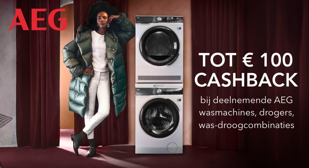 AEG wassen-drogen cashback actie