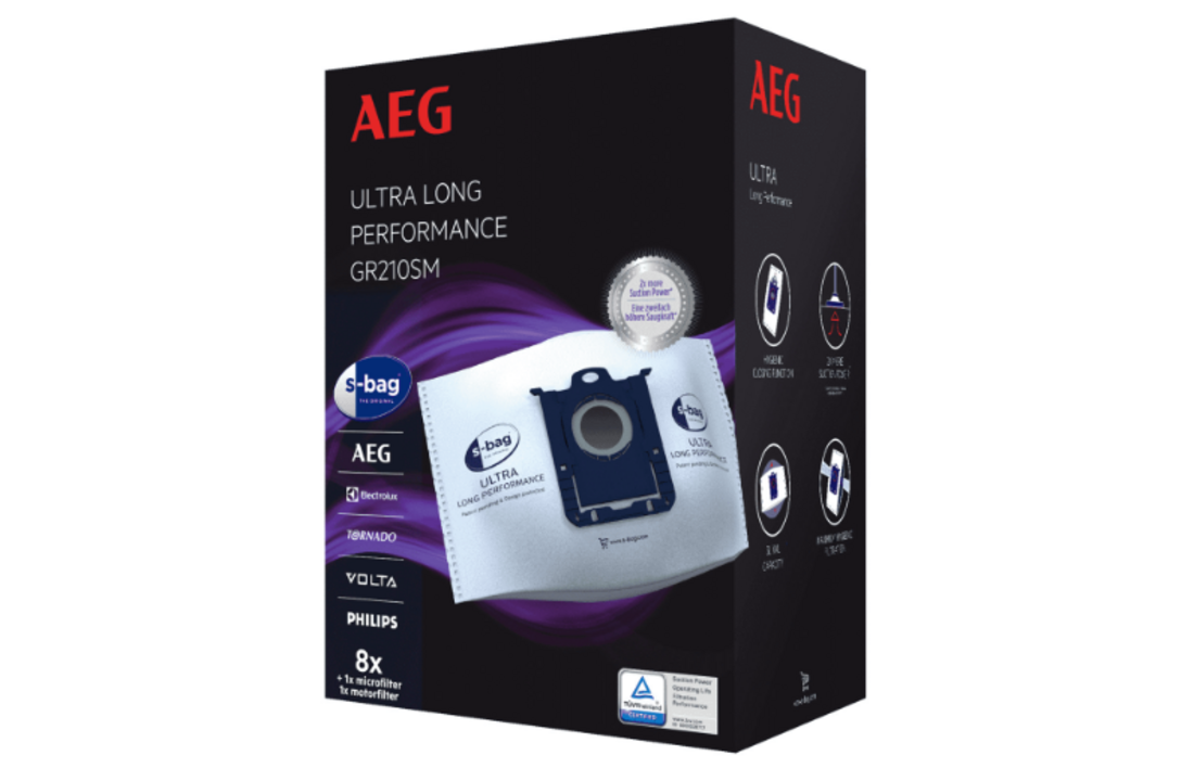 AEG GR210SM S-Bag Ultra 8 stuks - Stofzuigerzakken