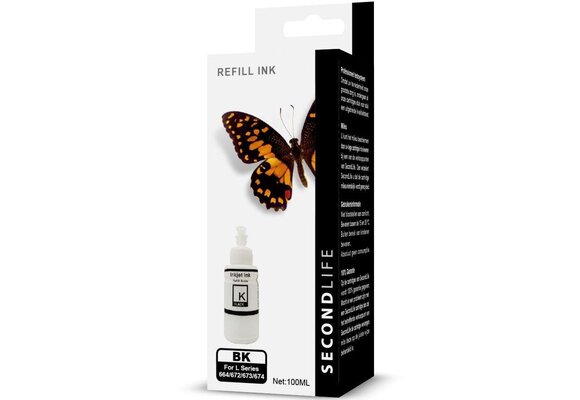 SecondLife Epson T664140 (T664) Zwart - Inktcartridge