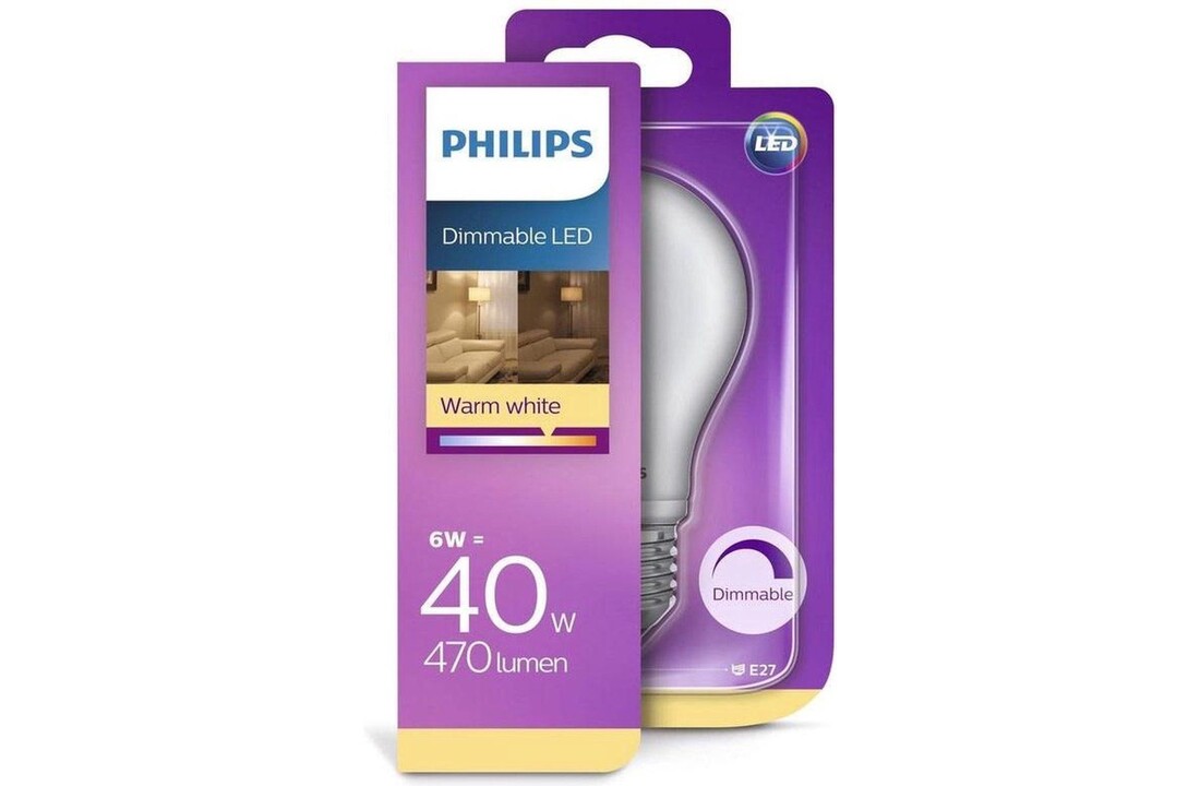 Philips LED-lamp 6W (40W) E27