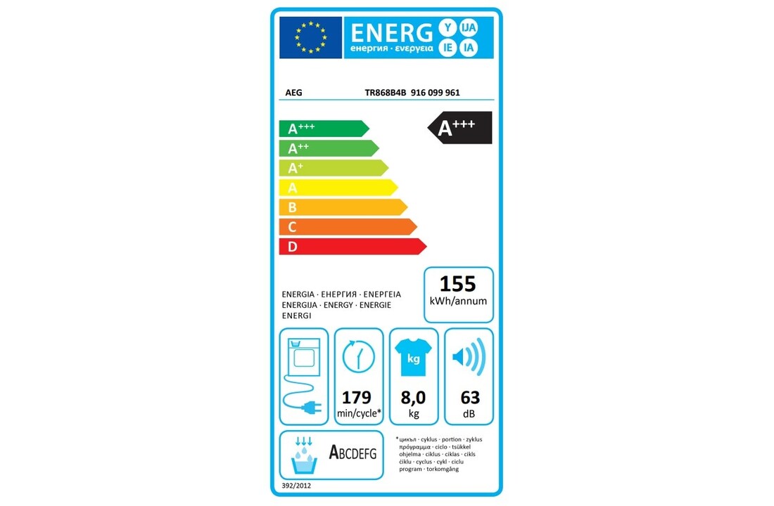 AEG TR8ESSEN 8000 Serie AbsoluteCare - Warmtepompdroger