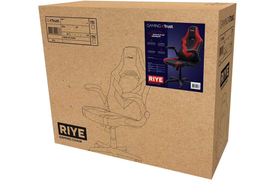 Trust GXT 703R Riye Zwart/Rood - Gaming Stoel