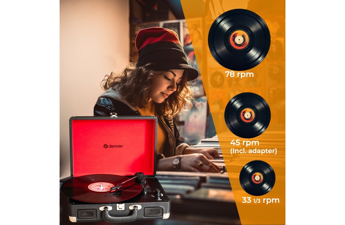 Denver VPL-120 Zwart - Platenspeler