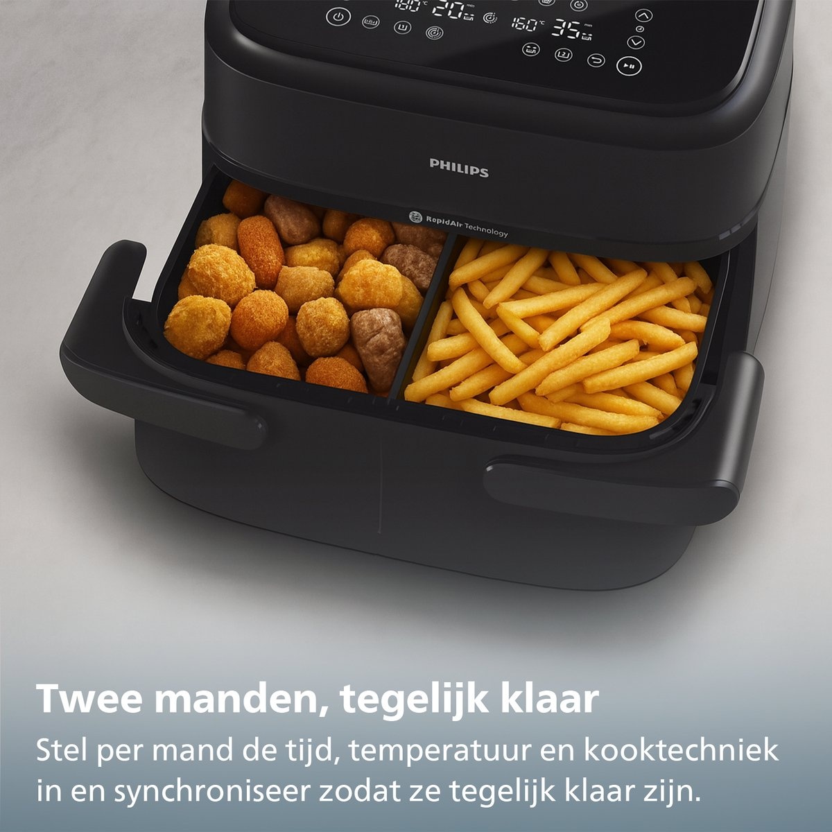 Philips Dual Basket Airfryer NA150/00 - Hetelucht friteuse