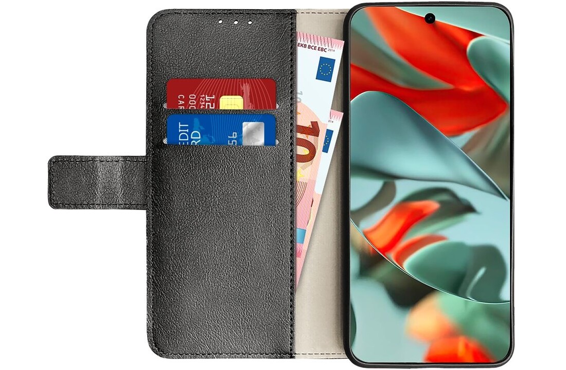 Just in Case Google Pixel 9 Pro XL PU leather Book Case Zwart - Telefoonhoesje