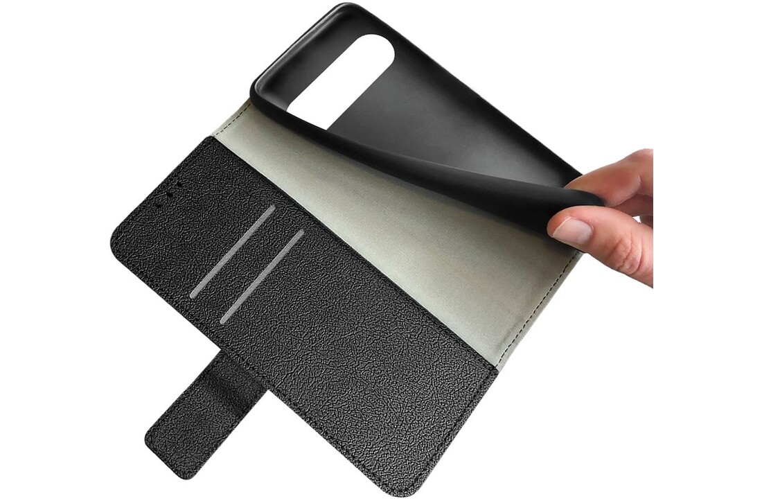 Just in Case Google Pixel 9 Pro XL PU leather Book Case Zwart - Telefoonhoesje