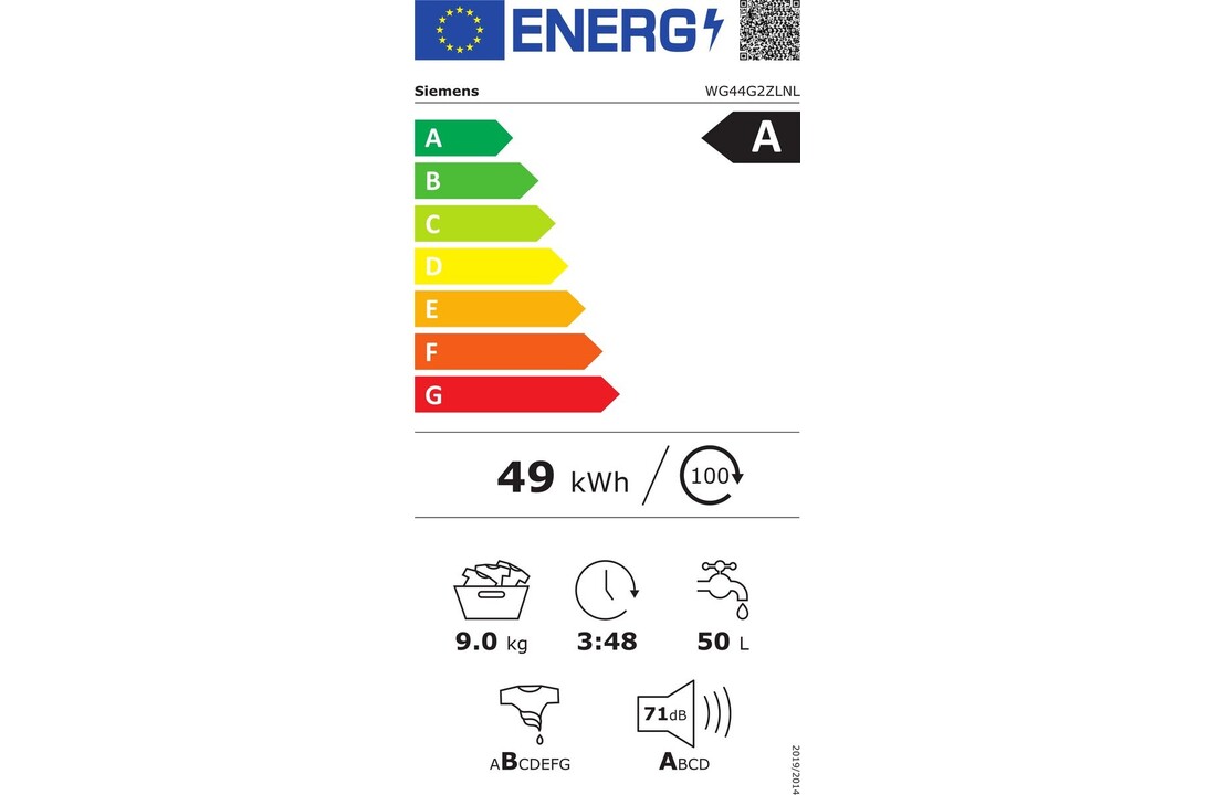 Siemens WG44G2ZLNL iQ500  - Wasmachine