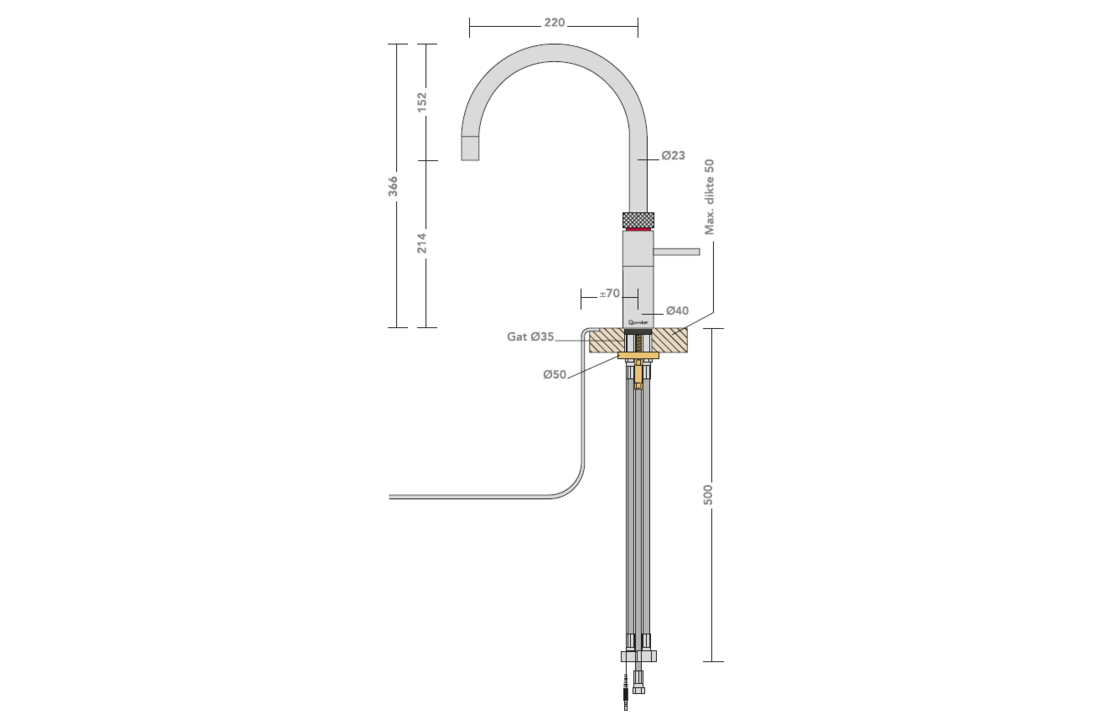 Quooker Fusion Round Chroom (Losse kraan) - Kokendwaterkraan.