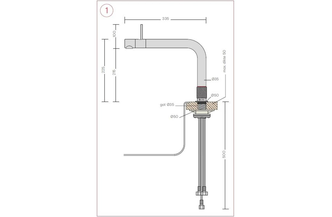 Quooker Front RVS (Losse kraan) - Kokendwaterkraan.