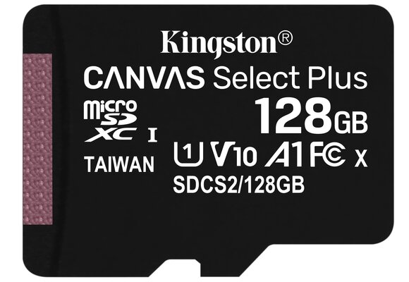 Kingston Canvas Select Plus 128GB microSDXC met SD-adapter - Micro SD kaart