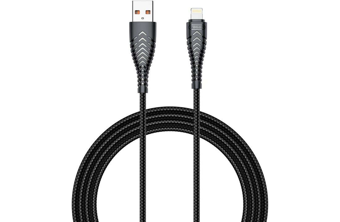 Veger V105 USB-A naar Lightning kabel 1.2m Nylon