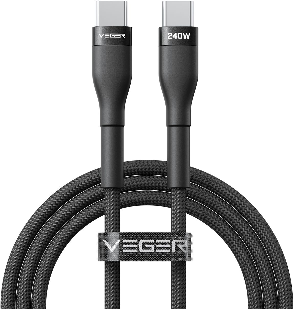 Veger CC03 USB-C naar USB-C kabel 1.5m Braided Aluminium 240 Watt