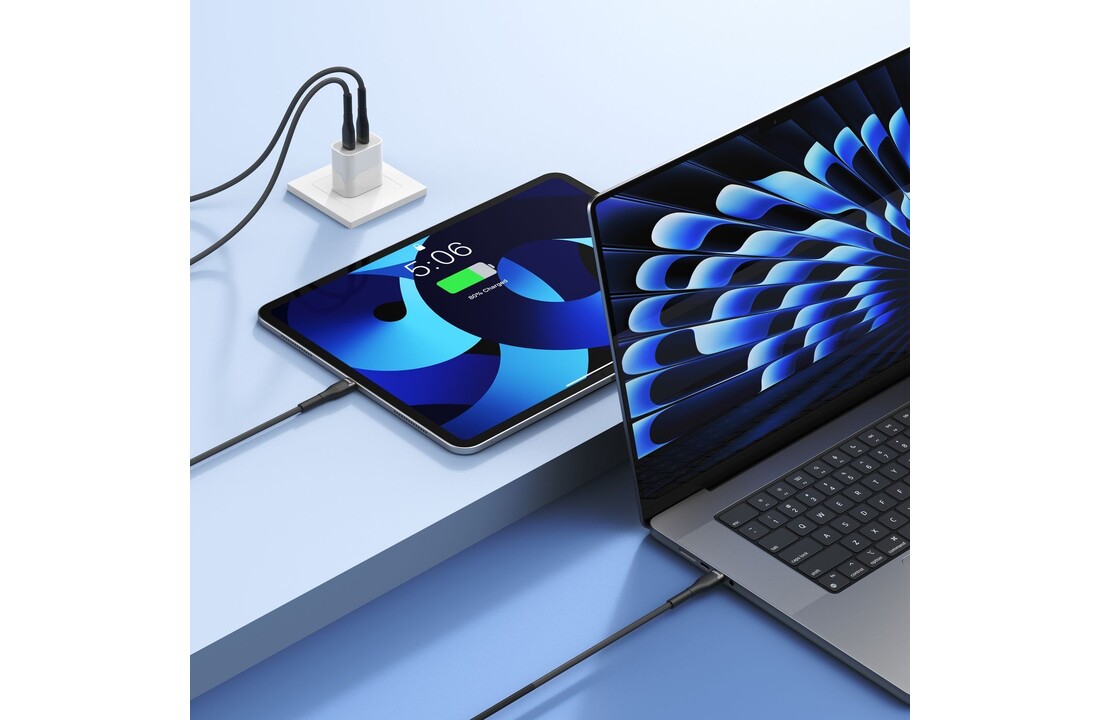 Veger CC03 USB-C naar USB-C kabel 1.5m Braided Aluminium 240 Watt