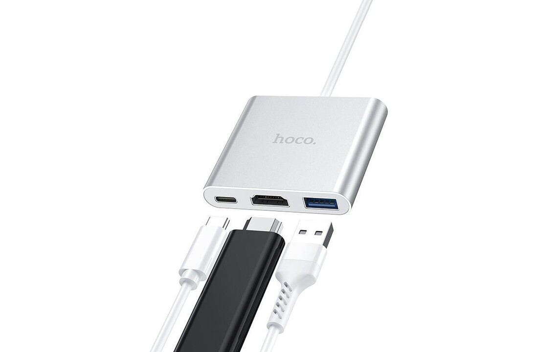 Hoco HB14 3in1 hub voor HDMI USB 3.0 USB-C - USB-hub