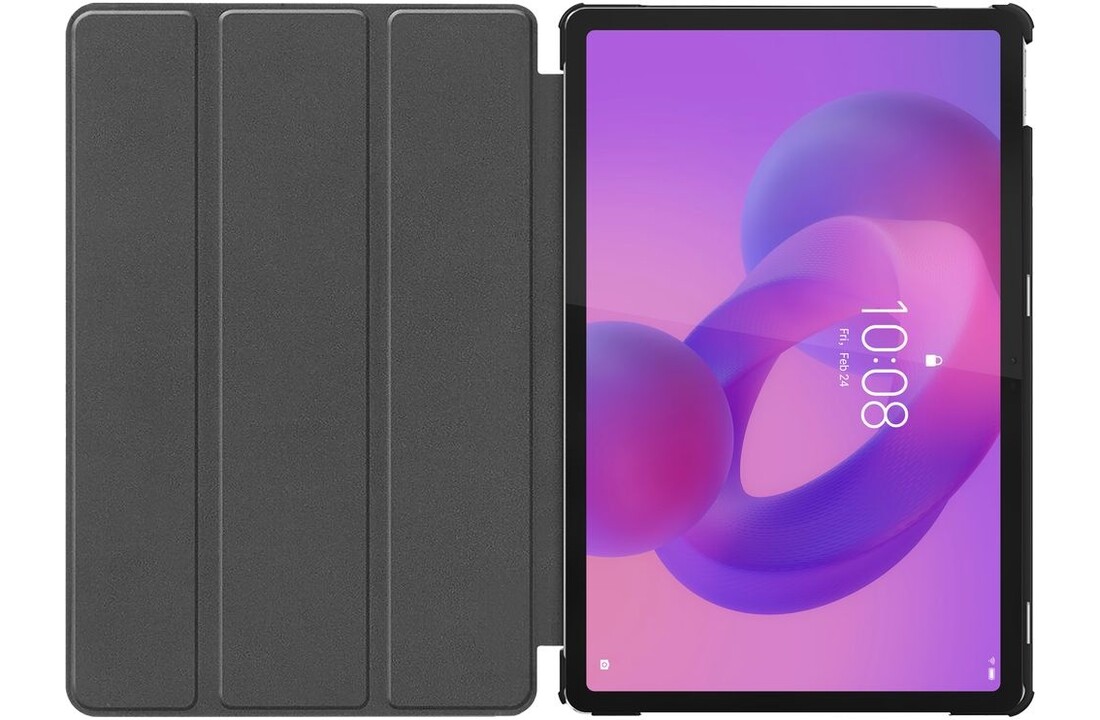 Just in Case Lenovo Idea Tab TriFold Smart Book Case Zwart - Tablethoes