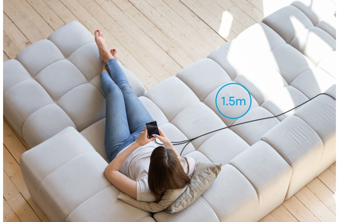 Veger V730 3 in 1 kabel met Magsafe 1.5m Braided 92 Watt