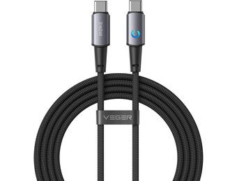 Veger CC2 USB-C naar USB-C kabel 1.5m Braided Aluminium 240 Watt