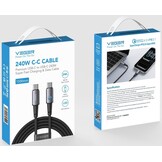 Veger CC2 USB-C naar USB-C kabel 1.5m Braided Aluminium 240 Watt