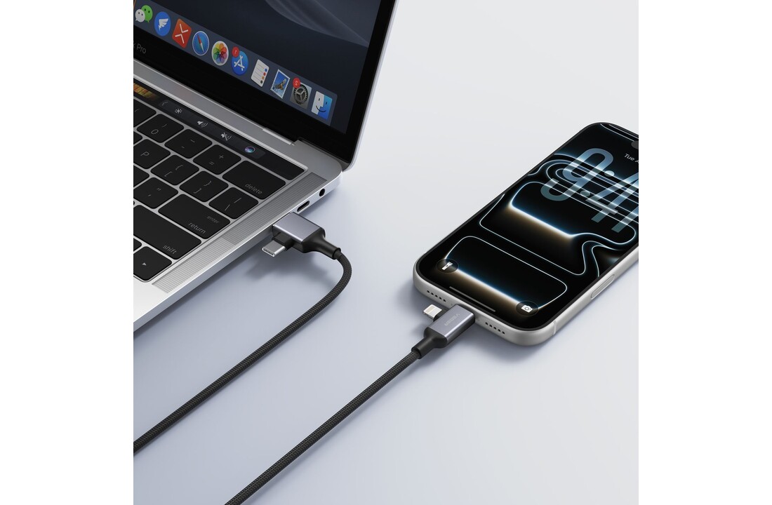 Veger V313 4 in 1 USB-A USB-C Lightning kabel 1.2m Braided Aluminium 60 Watt