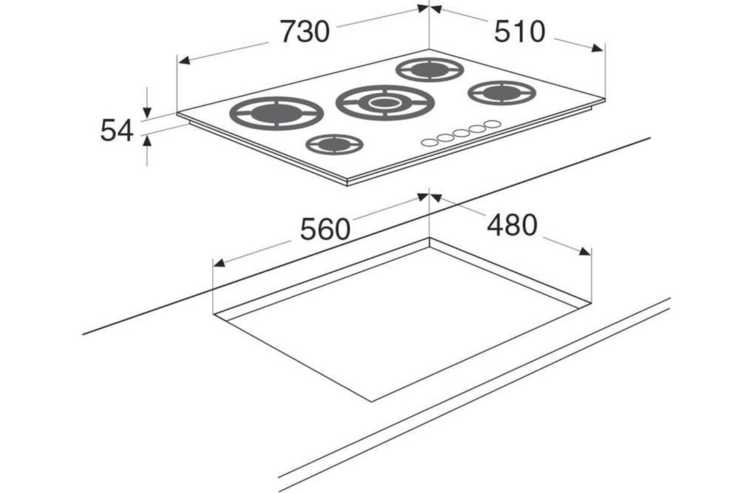 ETNA KGG673ZTA - Gaskookplaat