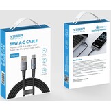 Veger AC1 USB-A naar USB-C kabel 1.2m Braided Aluminium 66 Watt